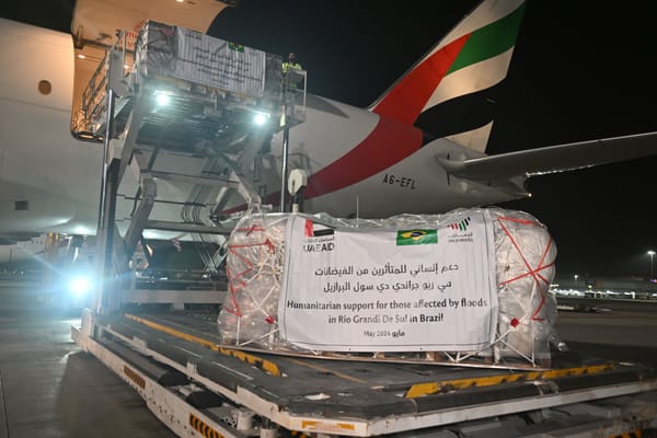 UAE sends first relief plane to help flood victims in Brazil.