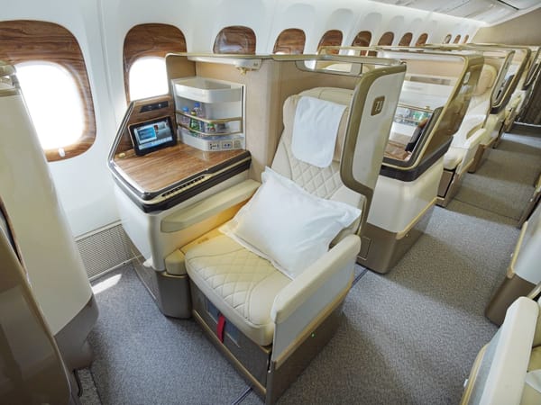 Emirates' first upgraded 777 aircraft departs for Geneva.